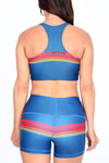 Retro Sunset Stripes Teal Aurora Bra