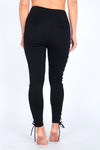 Lace Up No Front Seam Legging