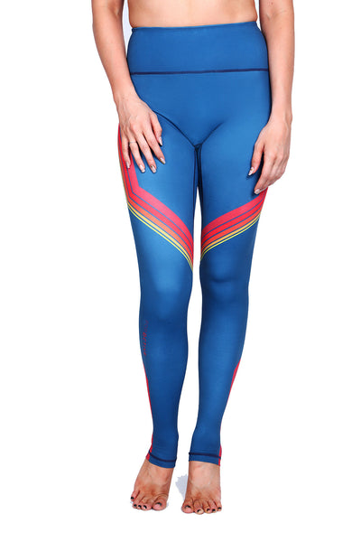 Retro Sunset Stripes Teal NFS Legging