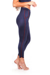 Navy/Burgundy Track Leggings