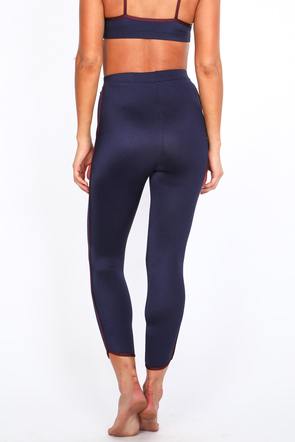 Navy/Burgundy Track Leggings