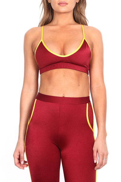 Cardinal/Gold Track Sports Bra