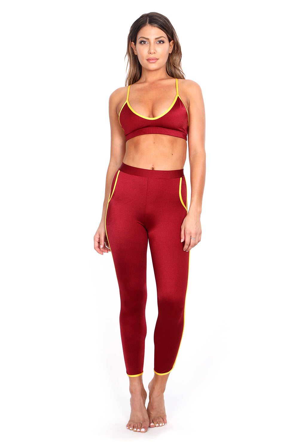 Cardinal/Gold Track Leggings
