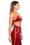 Cardinal/Gold Track Sports Bra