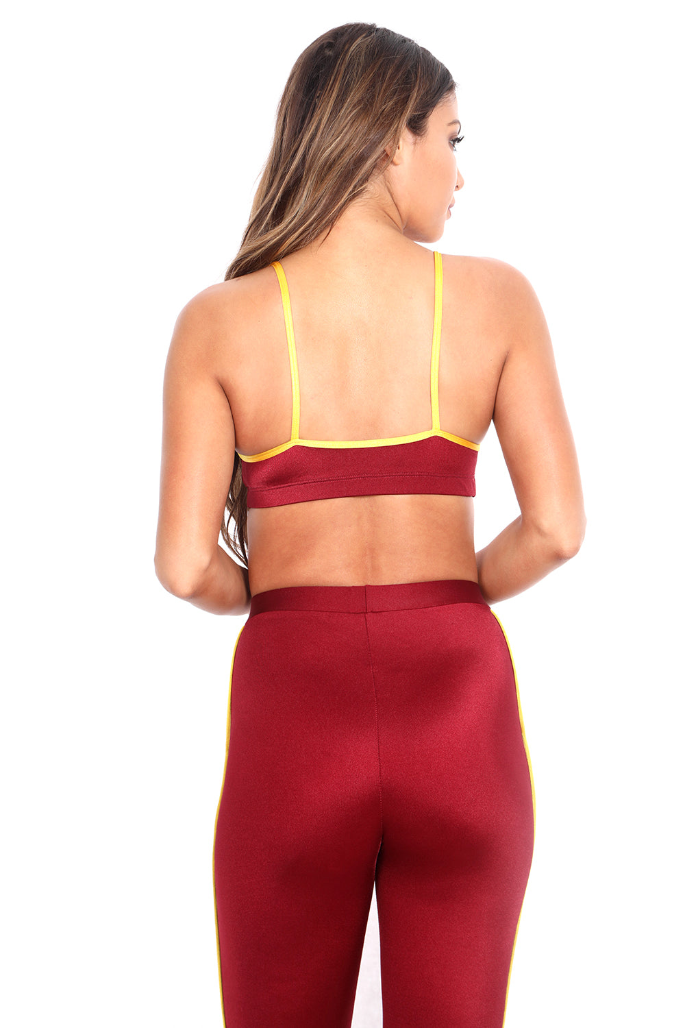 Cardinal/Gold Track Sports Bra