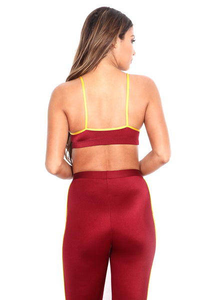 Cardinal/Gold Track Sports Bra