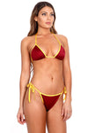 Cardinal/Gold Bikini Top