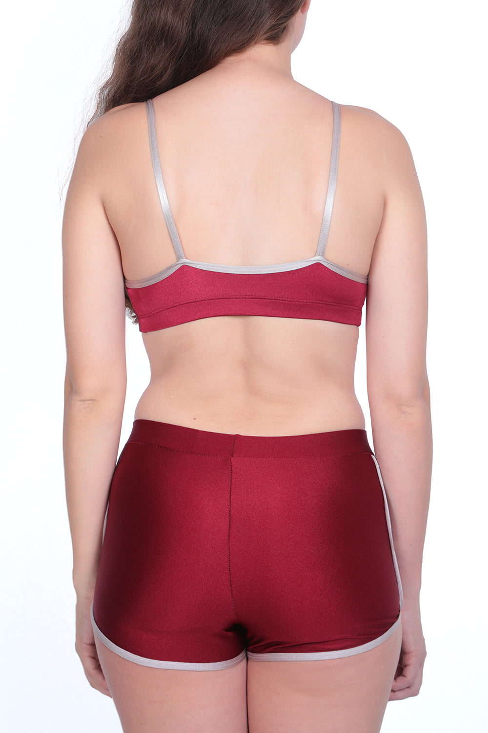 Maroon/Blush Track Booty Short