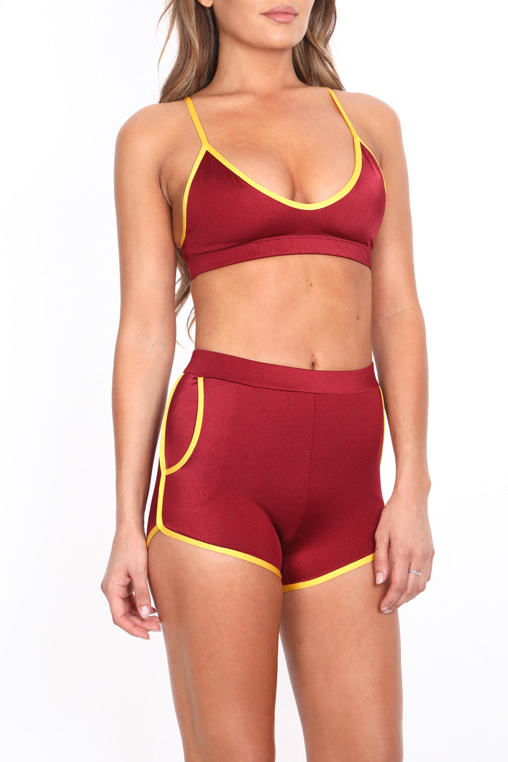 Cardinal/Gold Track Booty Short