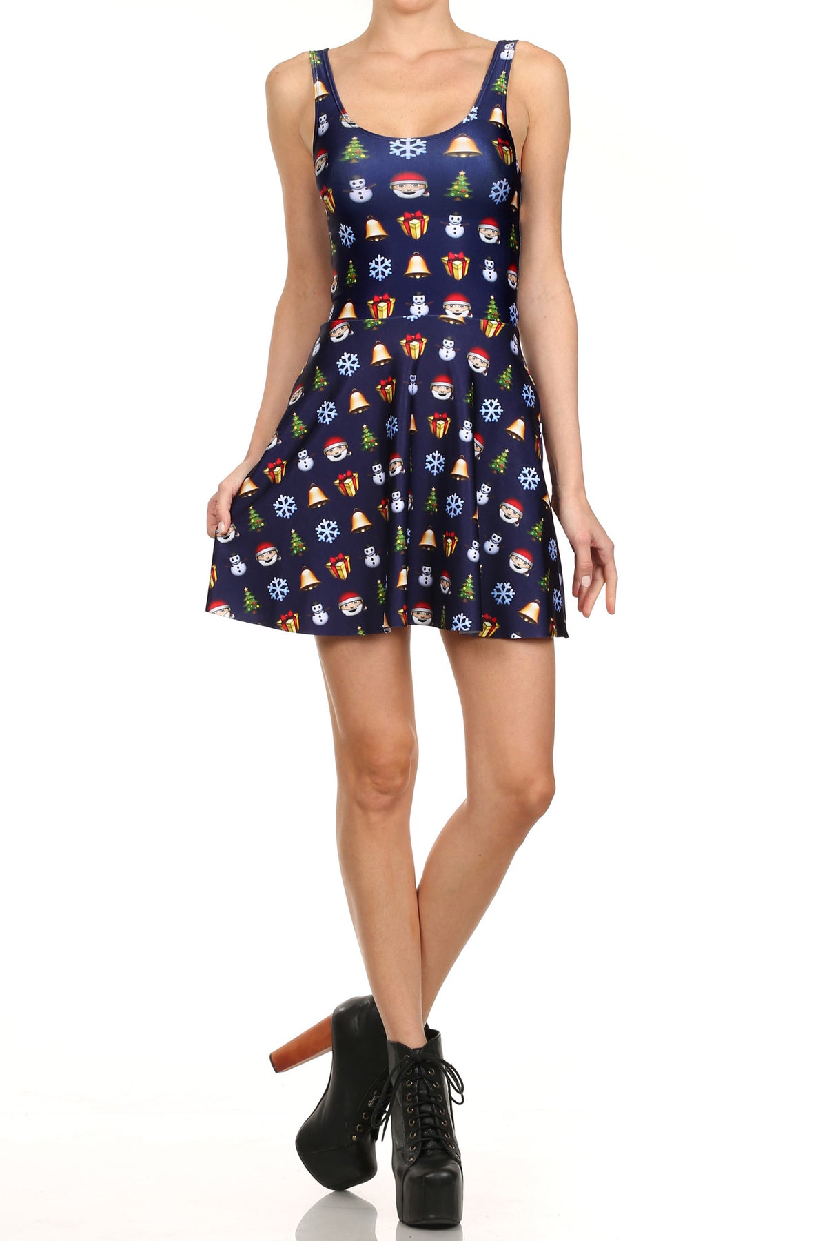Christmas Emoji Skater Dress - POPRAGEOUS
 - 1