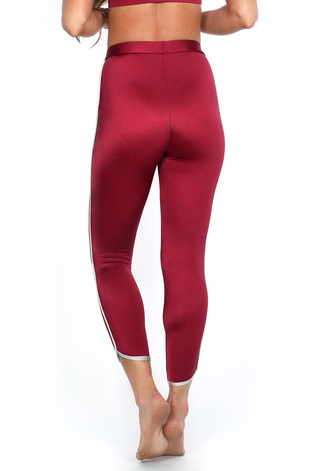 Maroon/Blush Track Leggings