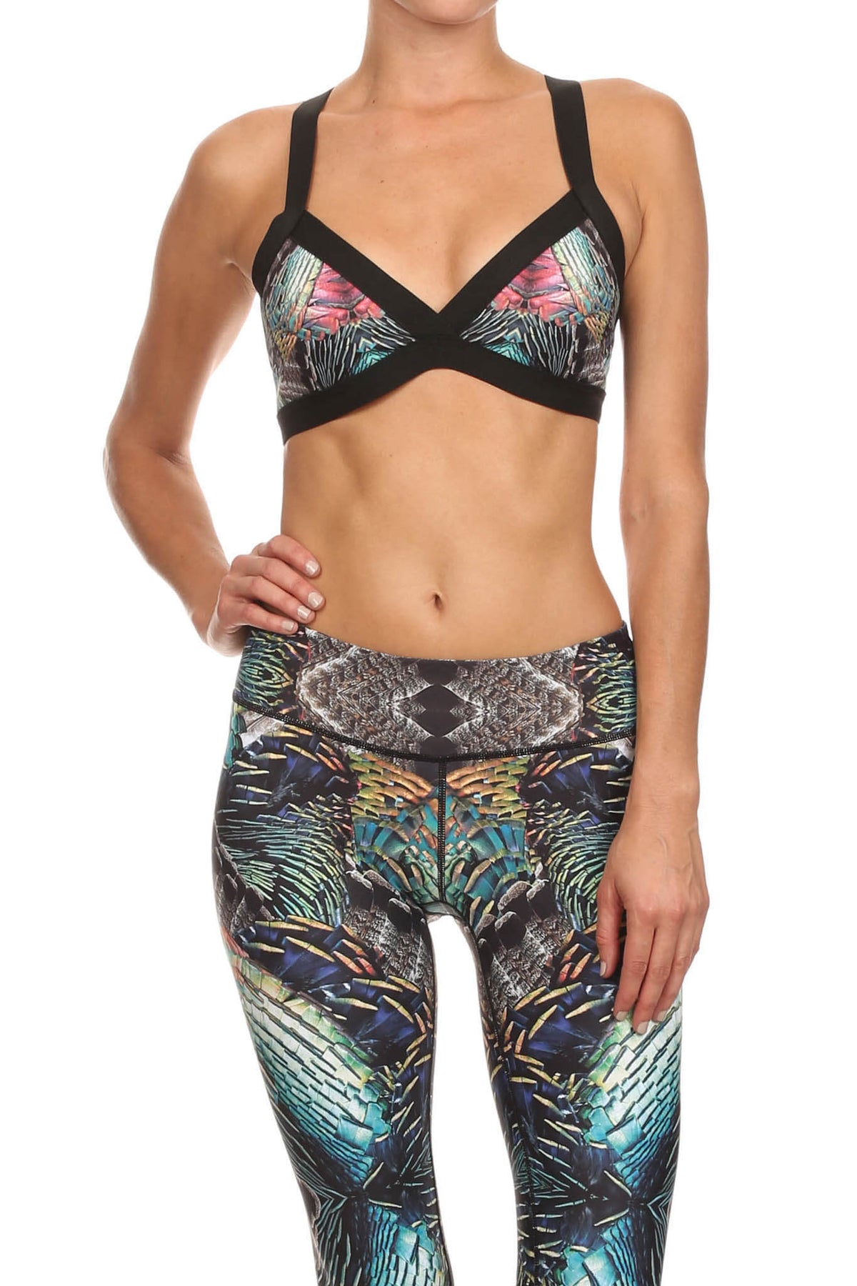 Turkey Feathers Jasmine Sports Bralette - POPRAGEOUS
 - 1