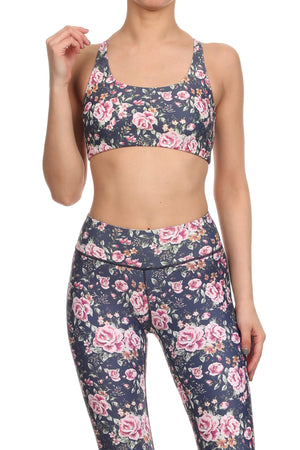 Vintage Floral Aurora Bra - Navy - POPRAGEOUS
 - 1