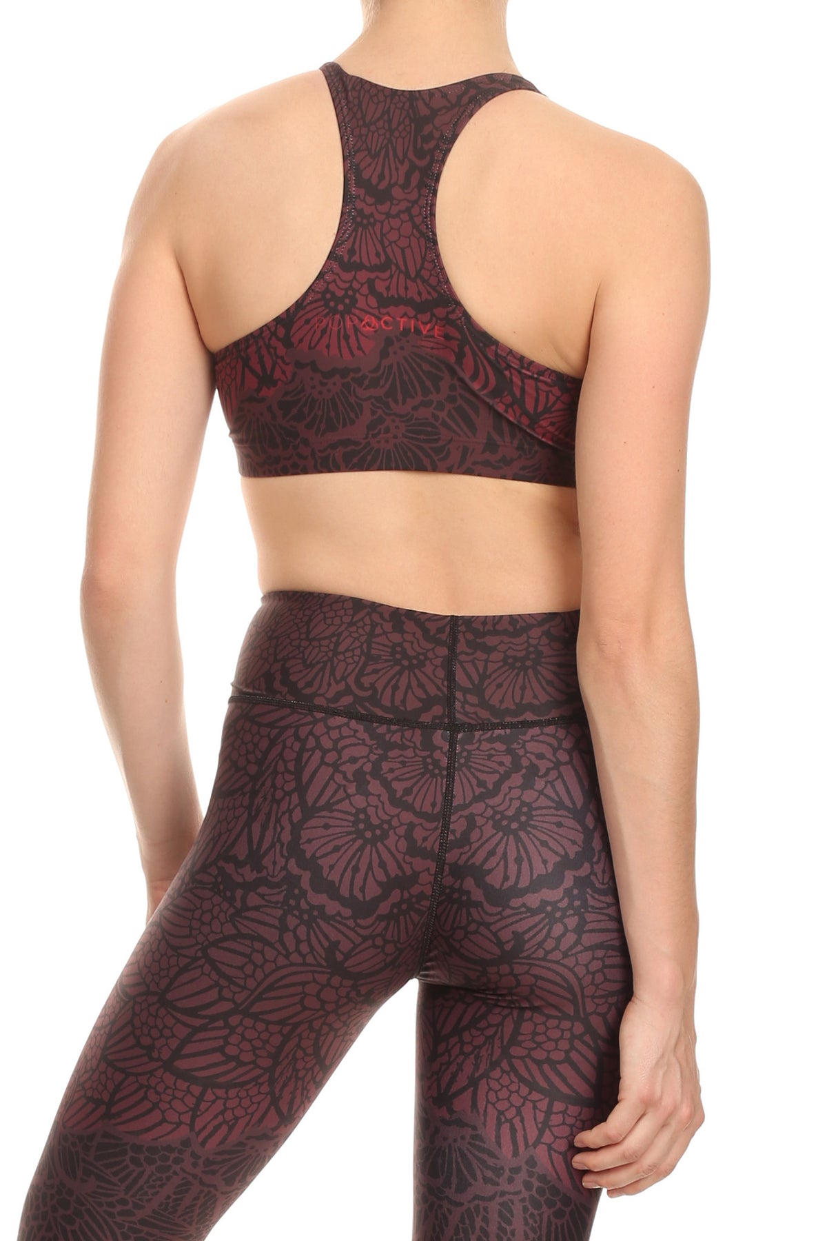 Stencil Flora Aurora Bra - Burgundy - POPRAGEOUS
 - 3