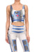 Blue Robot Crop Top