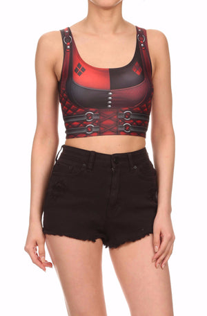 Insane Harlequin Crop Top - LIMITED - POPRAGEOUS
 - 1