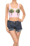 Palm Trees Crop Top - POPRAGEOUS
 - 1