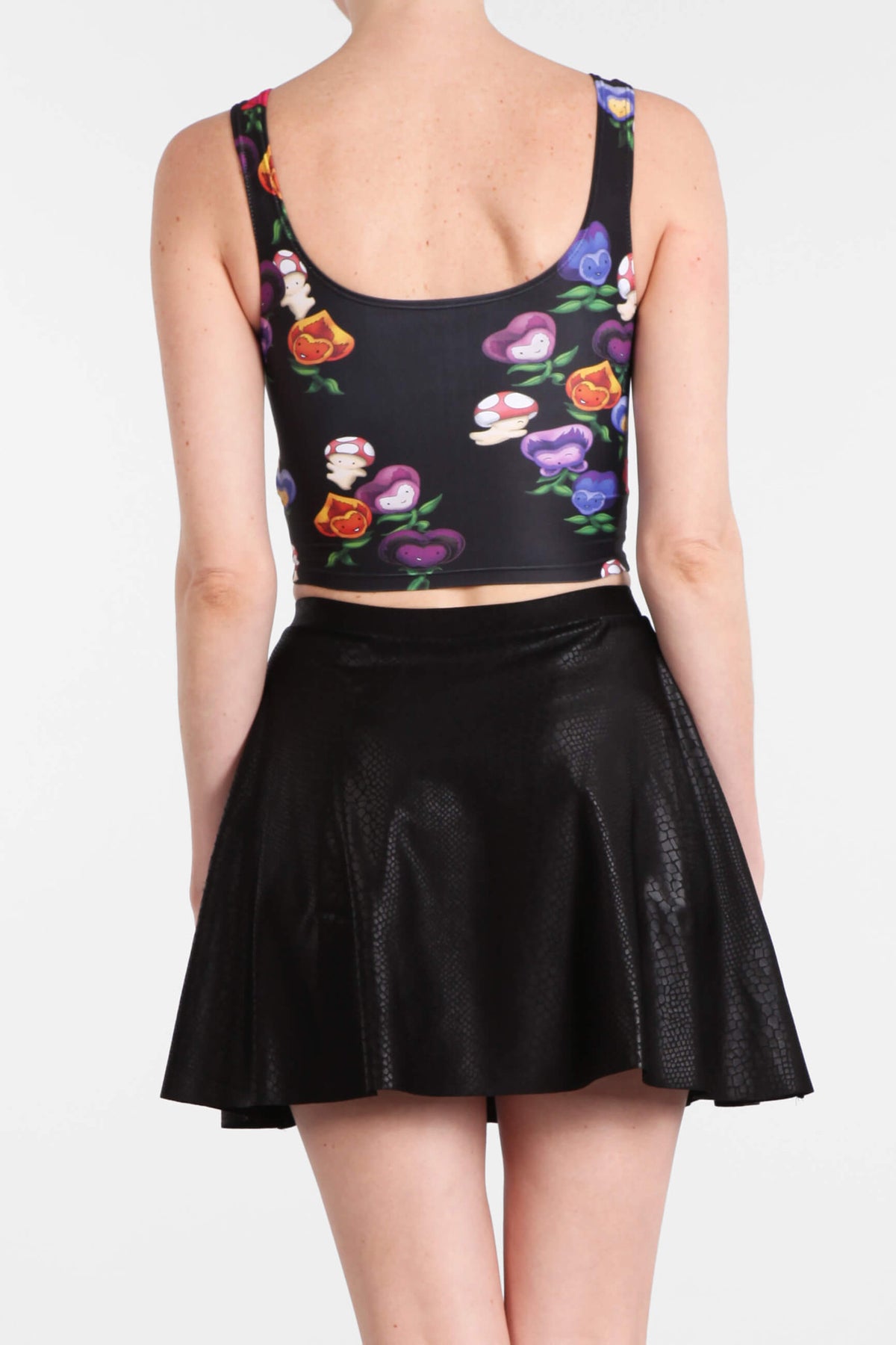 Dancing Mushrooms and Pansies Crop Top - POPRAGEOUS
 - 4