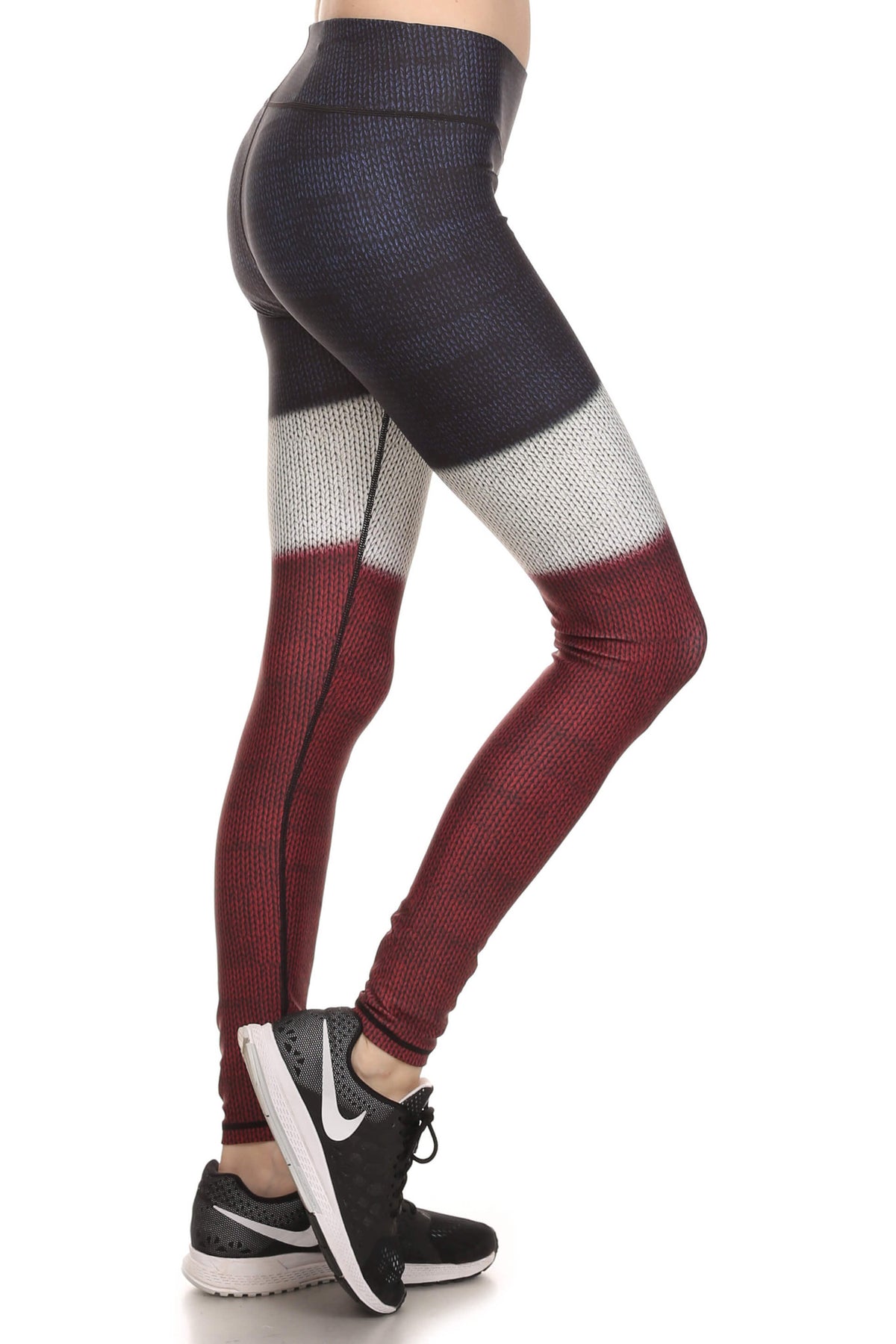 Color Block Dream Leggings - Burgundy - POPRAGEOUS
 - 2