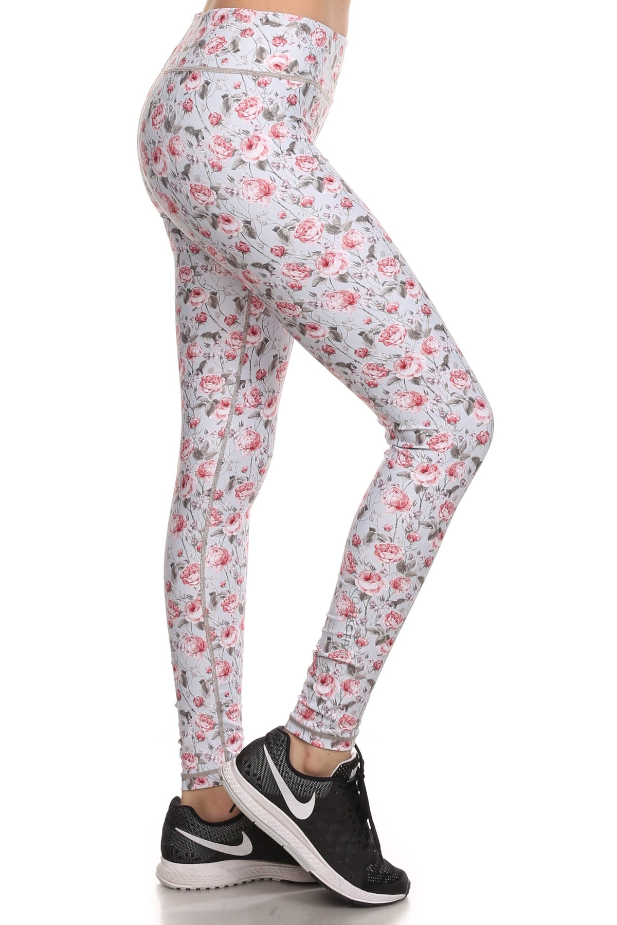 Vintage Floral Dream Leggings Grey POPRAGEOUS