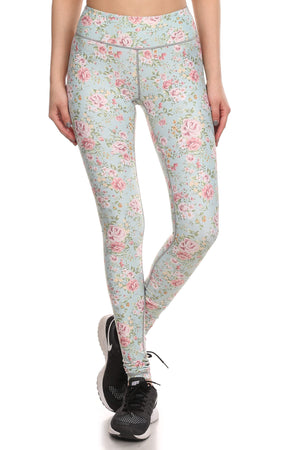 Vintage Floral Dream Leggings - Mint - POPRAGEOUS
 - 1