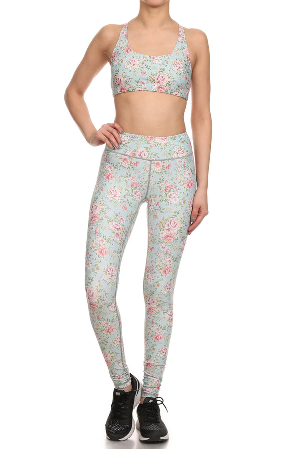 Vintage Floral Dream Leggings - Mint - POPRAGEOUS
 - 4