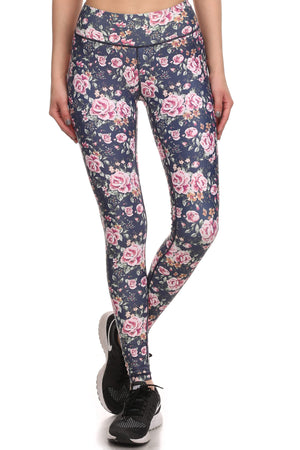 Vintage Floral Dream Leggings - Navy - POPRAGEOUS
 - 1