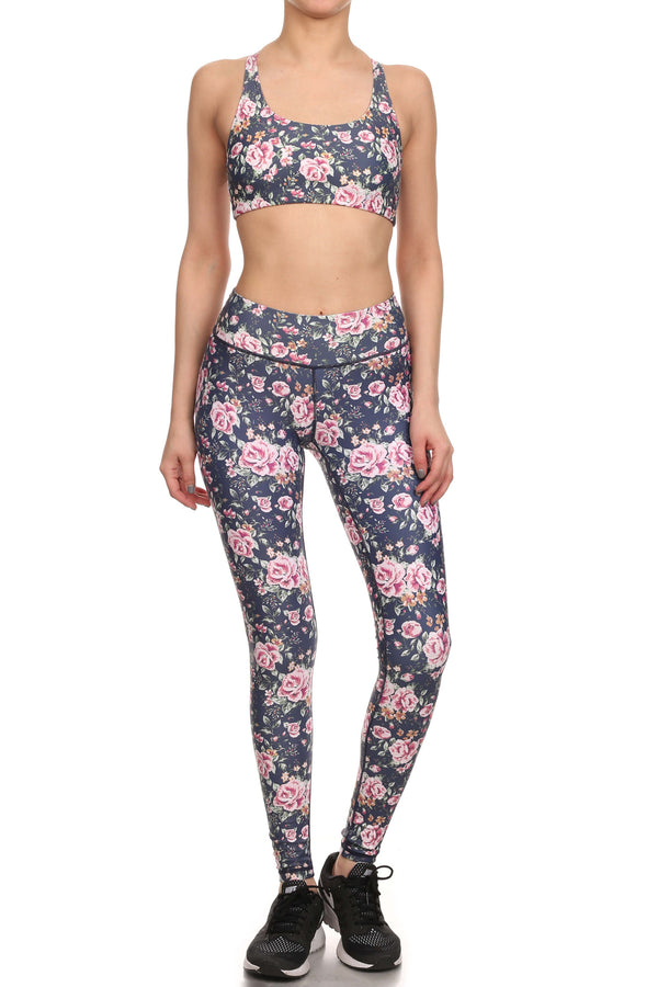 Vintage Floral Dream Leggings - Navy - POPRAGEOUS
 - 4