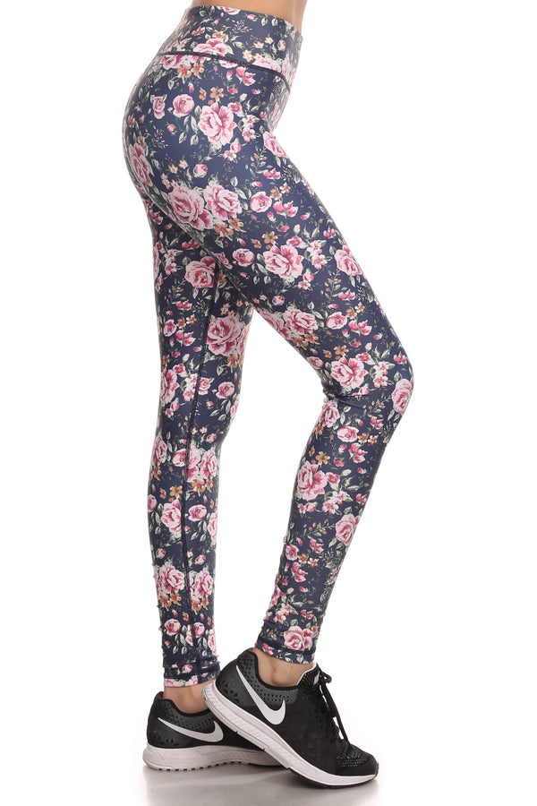 Vintage Floral Dream Leggings - Navy - POPRAGEOUS
 - 2