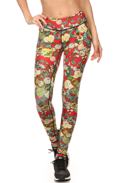Hidden Dragon Dream Leggings - Vermillion