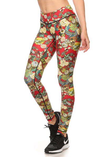 Hidden Dragon Dream Leggings - Vermillion