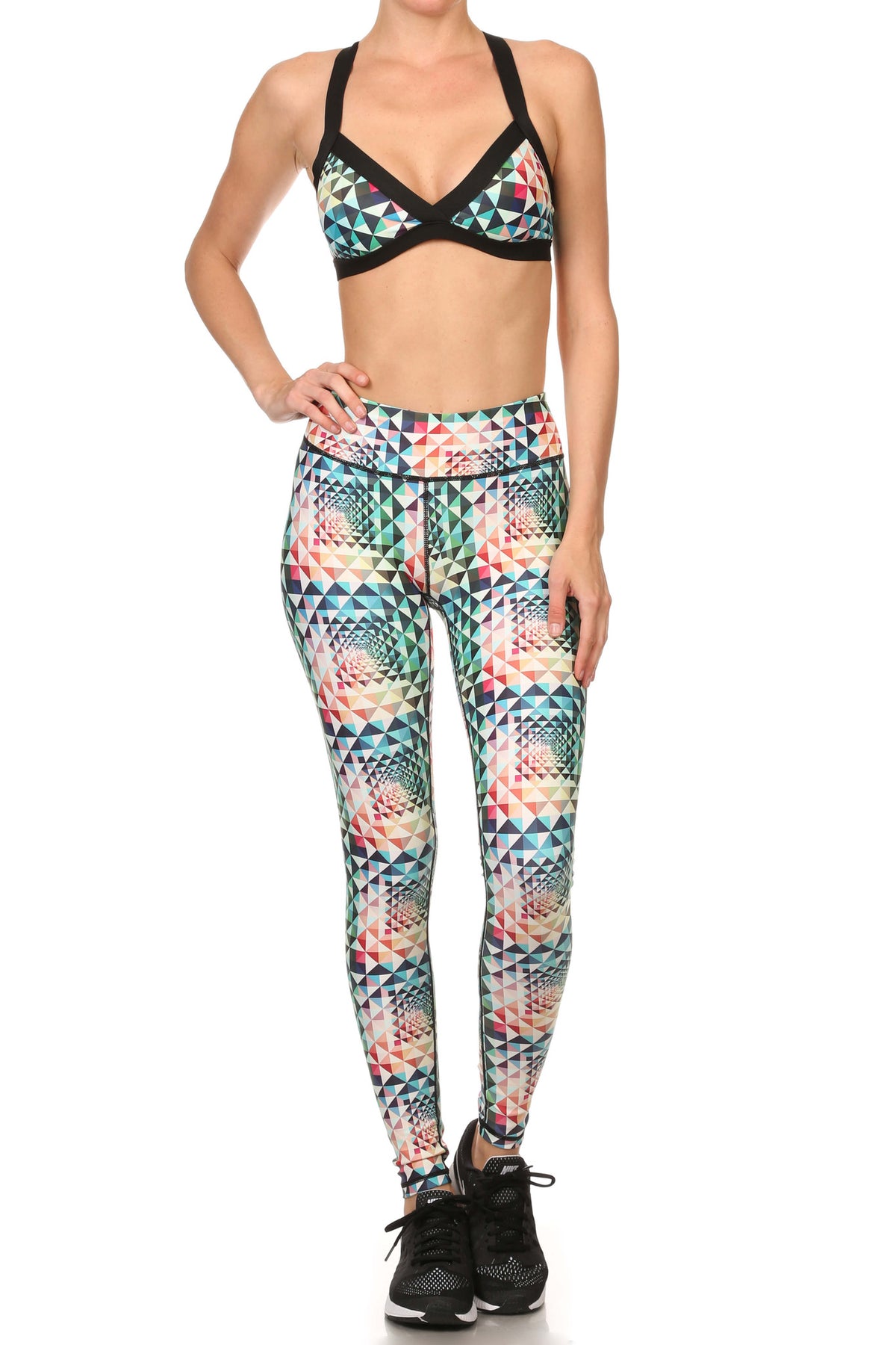 Geometric Rainbow Jasmine Sports Bralette - POPRAGEOUS
 - 4