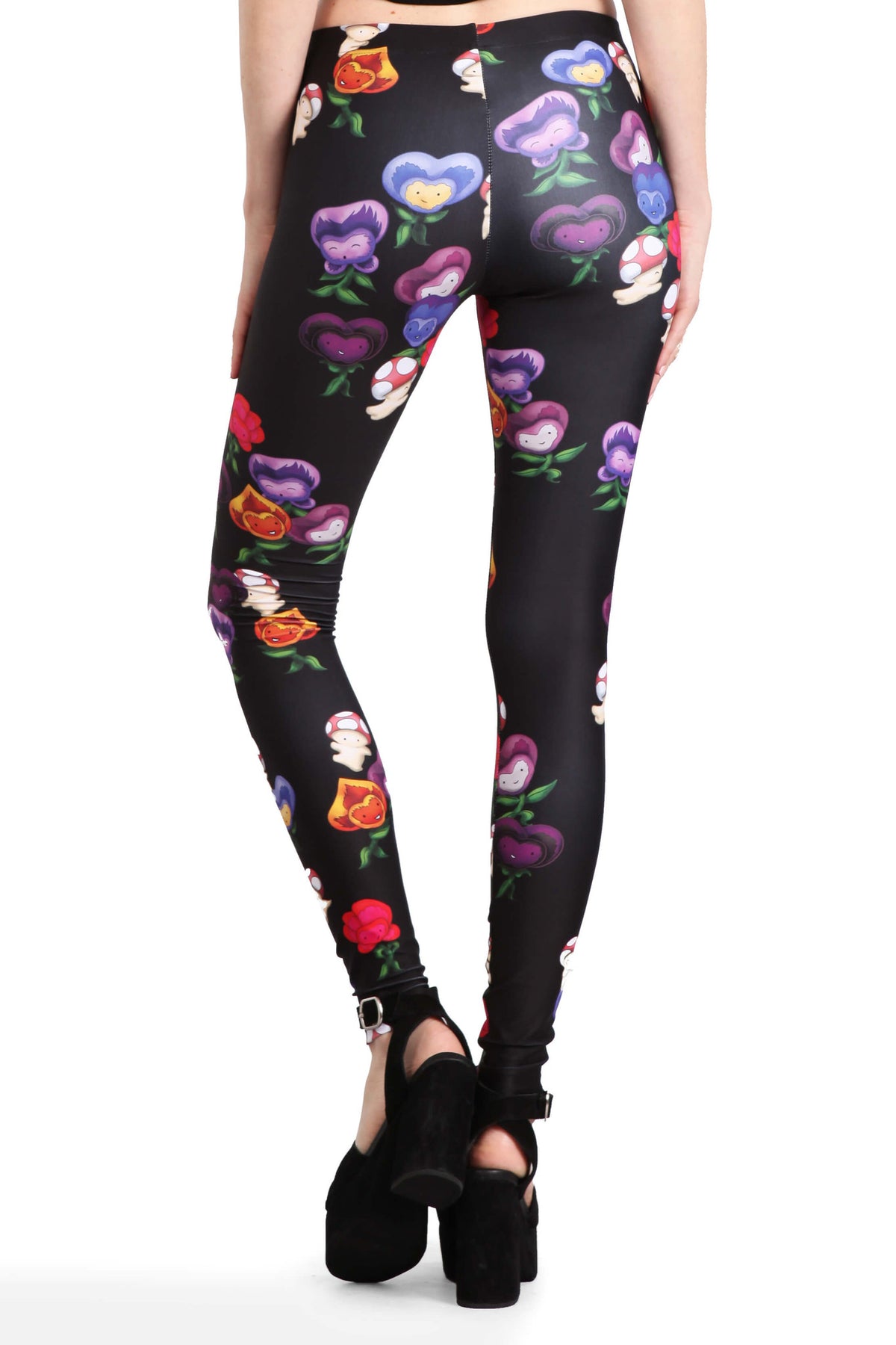 Dancing Mushrooms and Pansies Leggings - POPRAGEOUS
 - 4