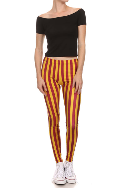 Game Day Classic Leggings - Red & Gold