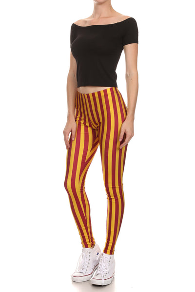 Game Day Classic Leggings - Red & Gold