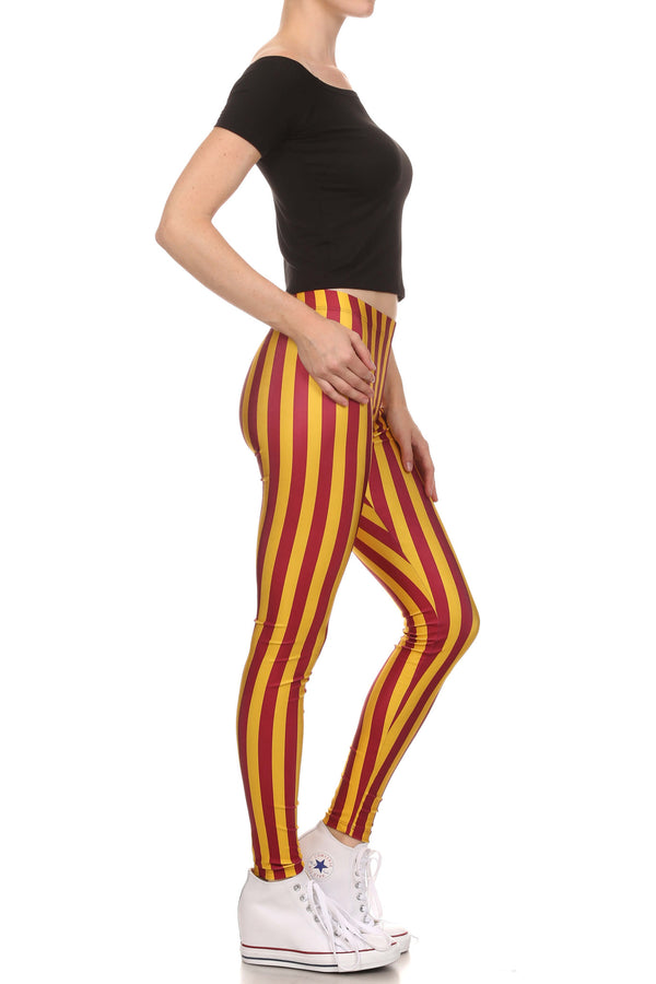 Game Day Classic Leggings - Red & Gold - POPRAGEOUS
 - 3
