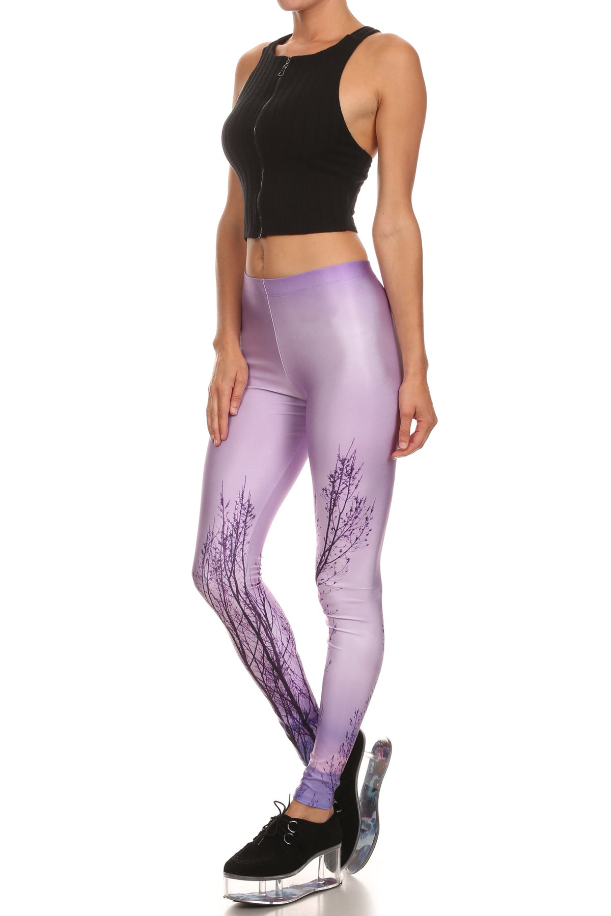 Lilac Trees Leggings - POPRAGEOUS
 - 2
