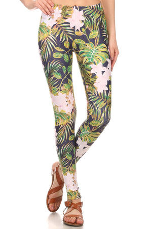 Navy Hawaiian Punch Leggings - POPRAGEOUS
 - 1