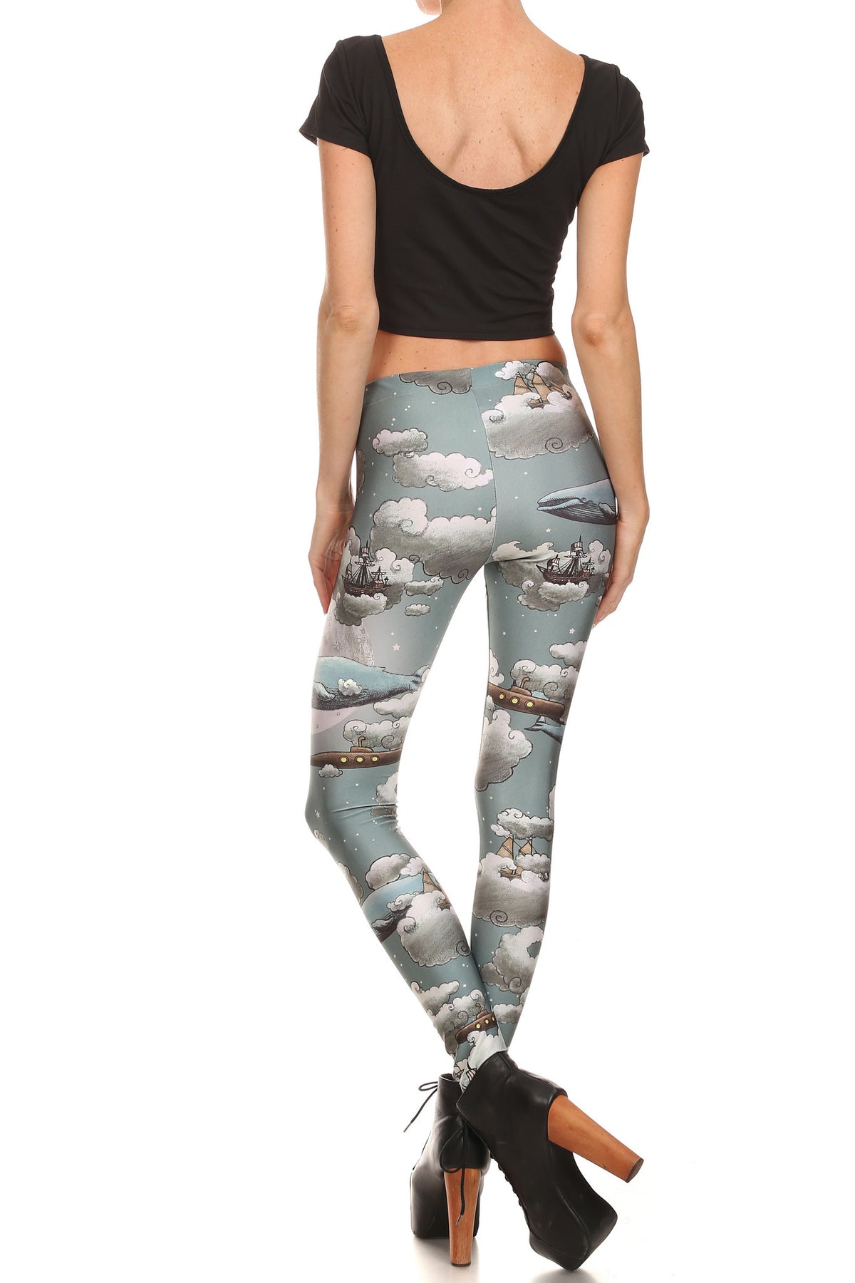 Terry Fan: Ocean Meets Sky Leggings - POPRAGEOUS
 - 4