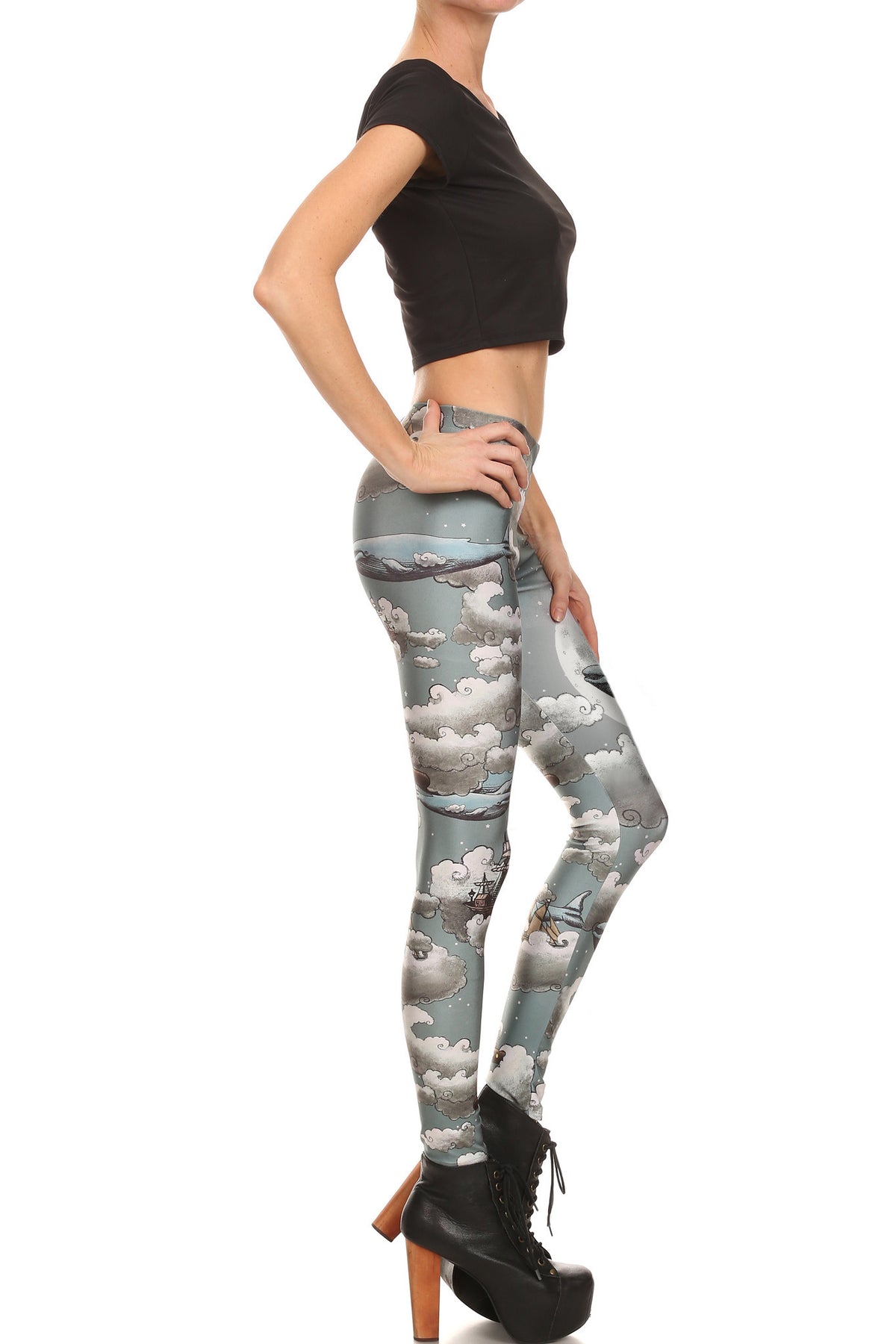 Terry Fan: Ocean Meets Sky Leggings - POPRAGEOUS
 - 3