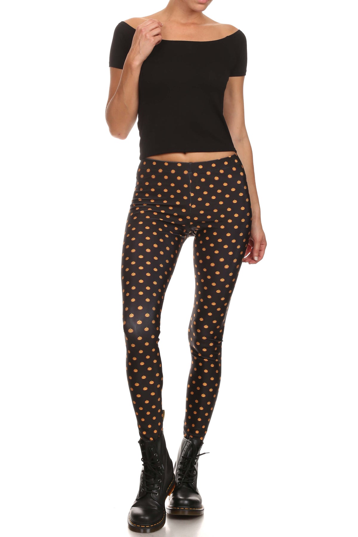 Pumpkin Emoji Leggings - POPRAGEOUS
 - 4