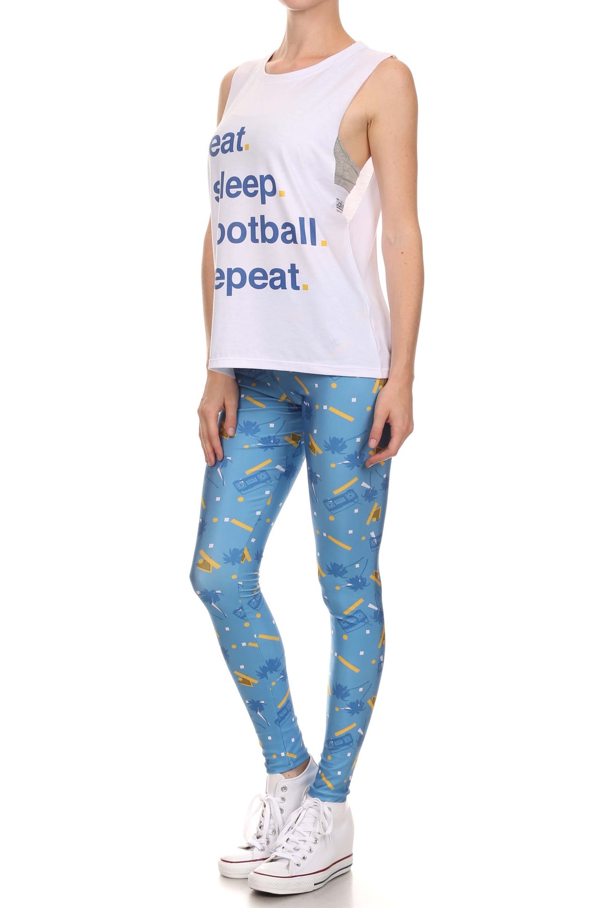Socality Leggings - Blue & Yellow - POPRAGEOUS
 - 2