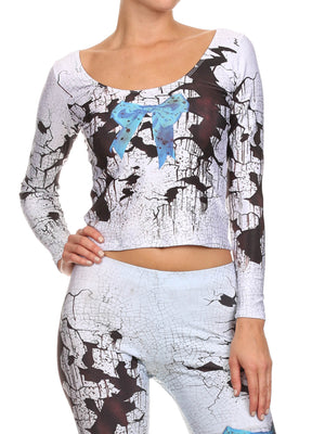 Cracked Creepy Doll Long Sleeve Top - POPRAGEOUS
 - 1