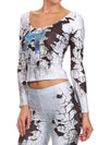 Cracked Creepy Doll Long Sleeve Top - POPRAGEOUS
 - 2