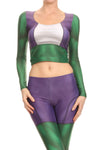 Green Savage Long Sleeve Crop Top - POPRAGEOUS
 - 1