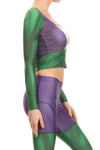 Green Savage Long Sleeve Crop Top - POPRAGEOUS
 - 2