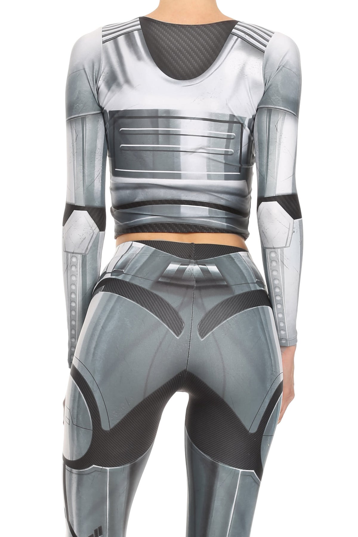 Robotic Long Sleeve Crop Top - Chrome - LIMITED - POPRAGEOUS
 - 3