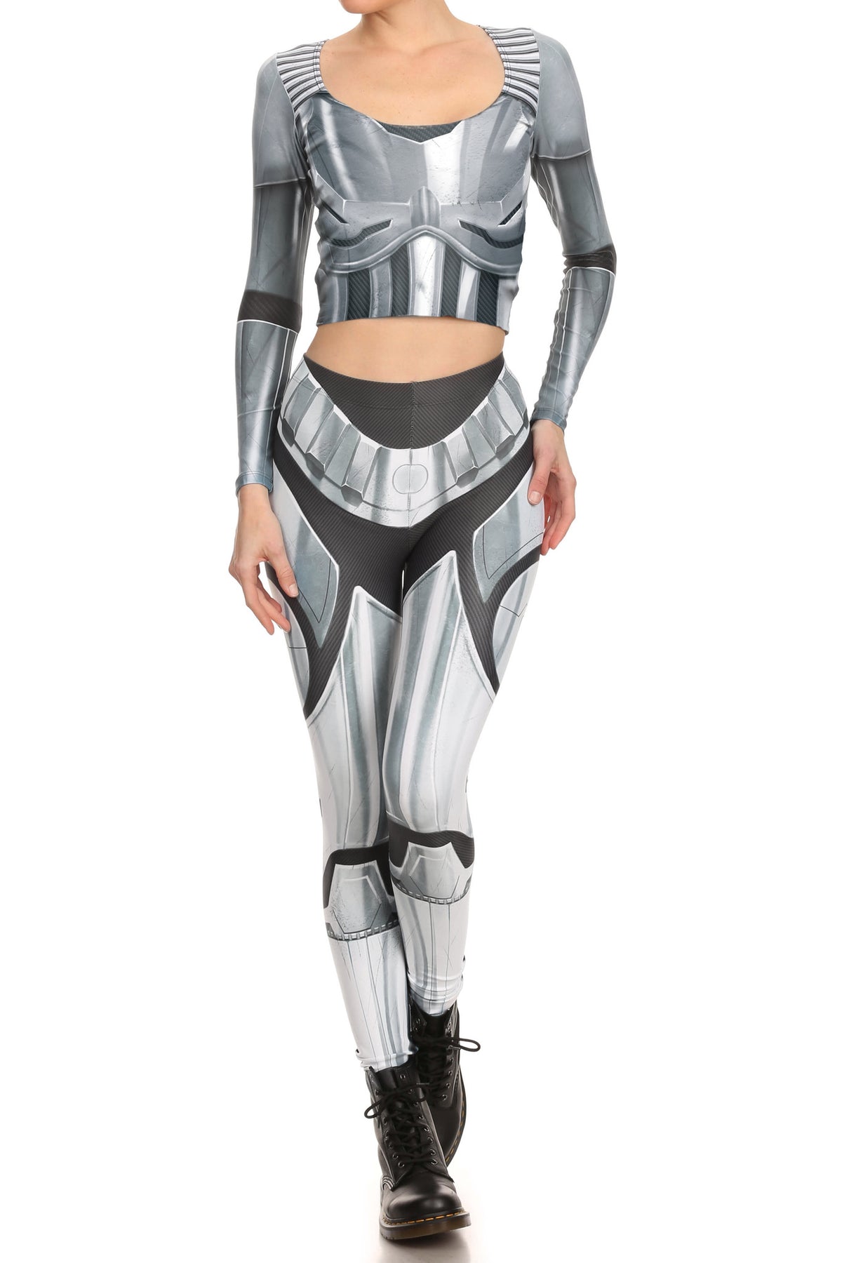 Robotic Long Sleeve Crop Top - Chrome - LIMITED - POPRAGEOUS
 - 4