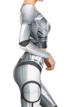 Robotic Long Sleeve Crop Top - Chrome - LIMITED - POPRAGEOUS
 - 3