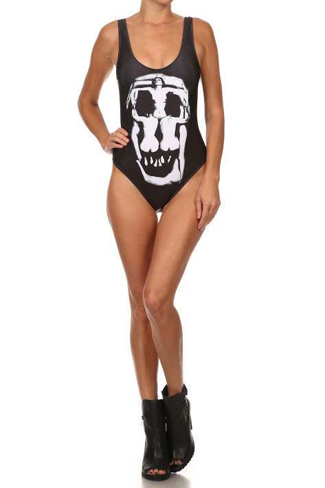 Naked Skull Low Back Onesie Swim - POPRAGEOUS
 - 1